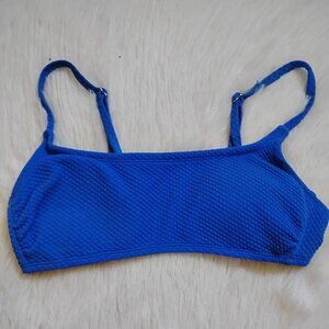 dark blue texture bikini top